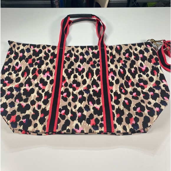 NEW Victoria’s Secret Zippered TOTE Bag Chetah Animal Print Pink Black - Picture 7 of 7